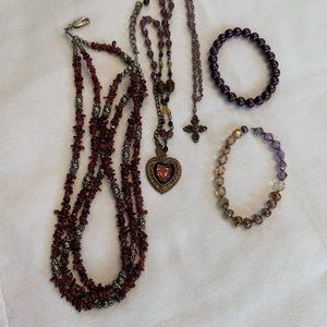 3 Necklaces and Two Bracelets